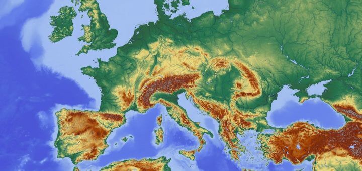 mappa dell'europa senza i confini