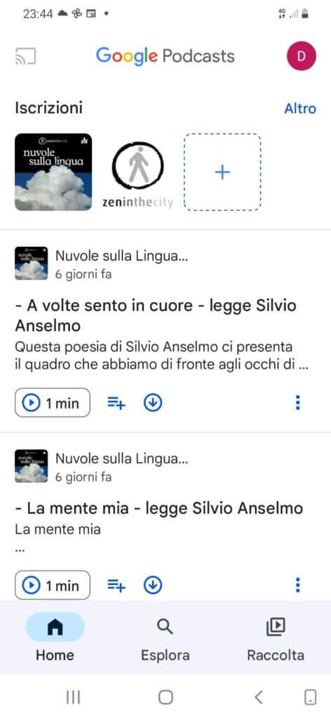 Nuvole sulla lingua podcast meditazione