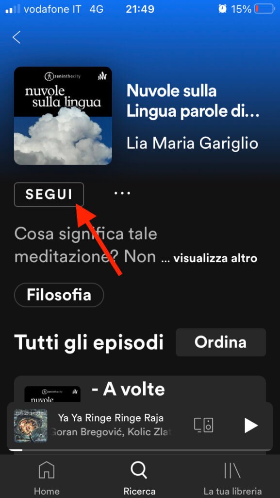 cerca podcast su spotify