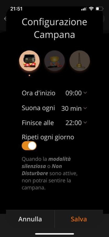 campana di consapevolezza app di plum village